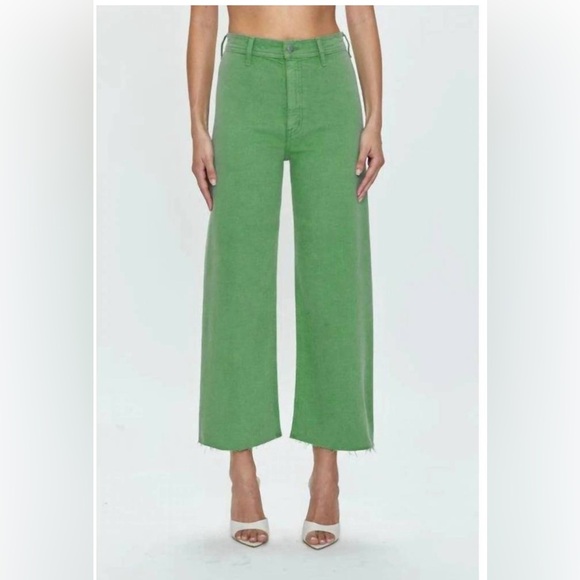 PISTOLA women's penny crop high rise wide leg jeans in avocado 27 - Picture 1 of 6